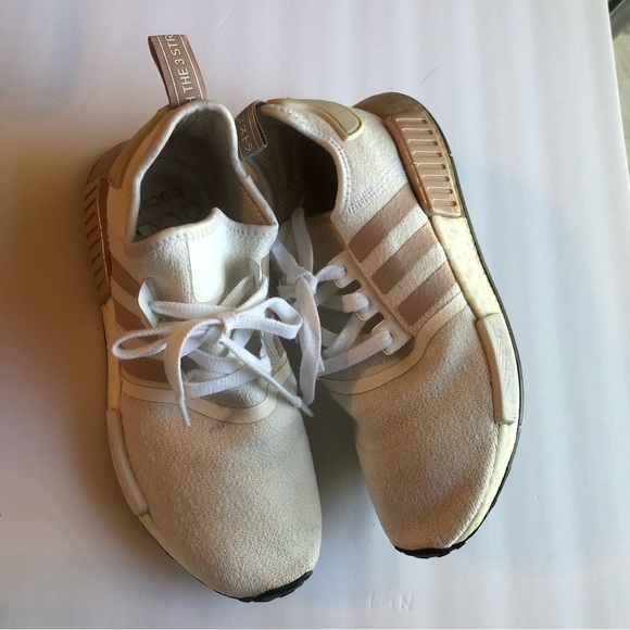 Adidas NMDR1 Shoes Art EE174 womens SZ 9 women’s white blush 3stripe - Picture 3 of 7